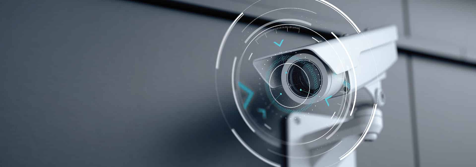 a close-up photo of a video surveillance camera