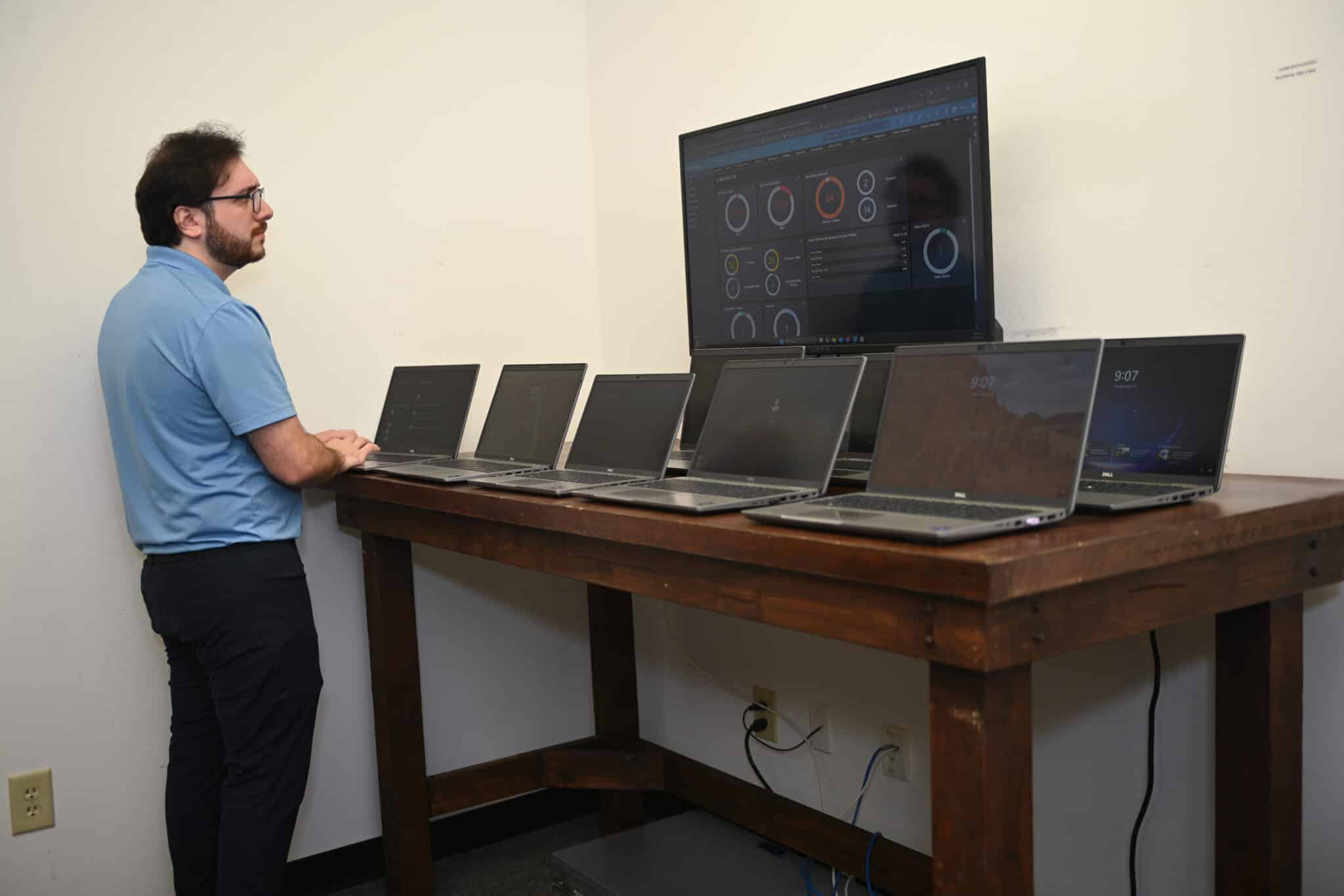 steven working on computers